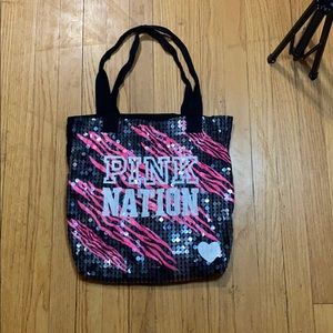 Pink Nation Victoria Secret Sequin Tote Bag